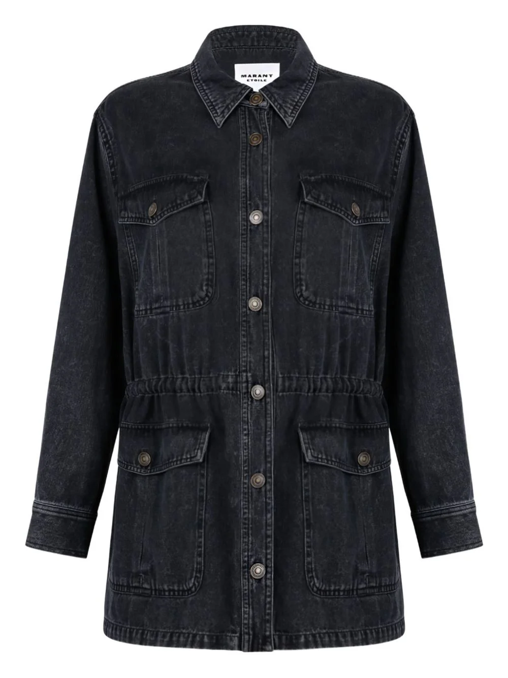 button-fastening cotton denim jacket - 1