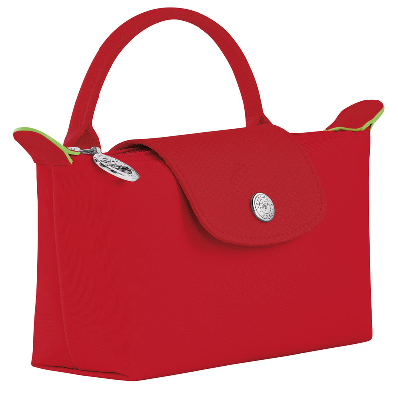 Longchamp Le Pliage Green Pouch with handle Tomato - Recycled canvas outlook