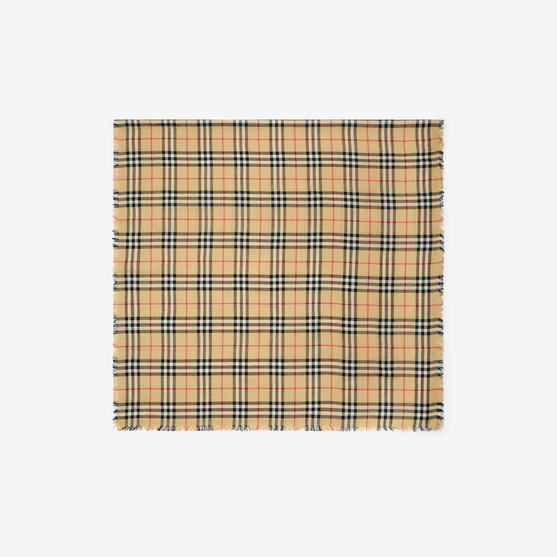 Check Cashmere Silk Scarf 1