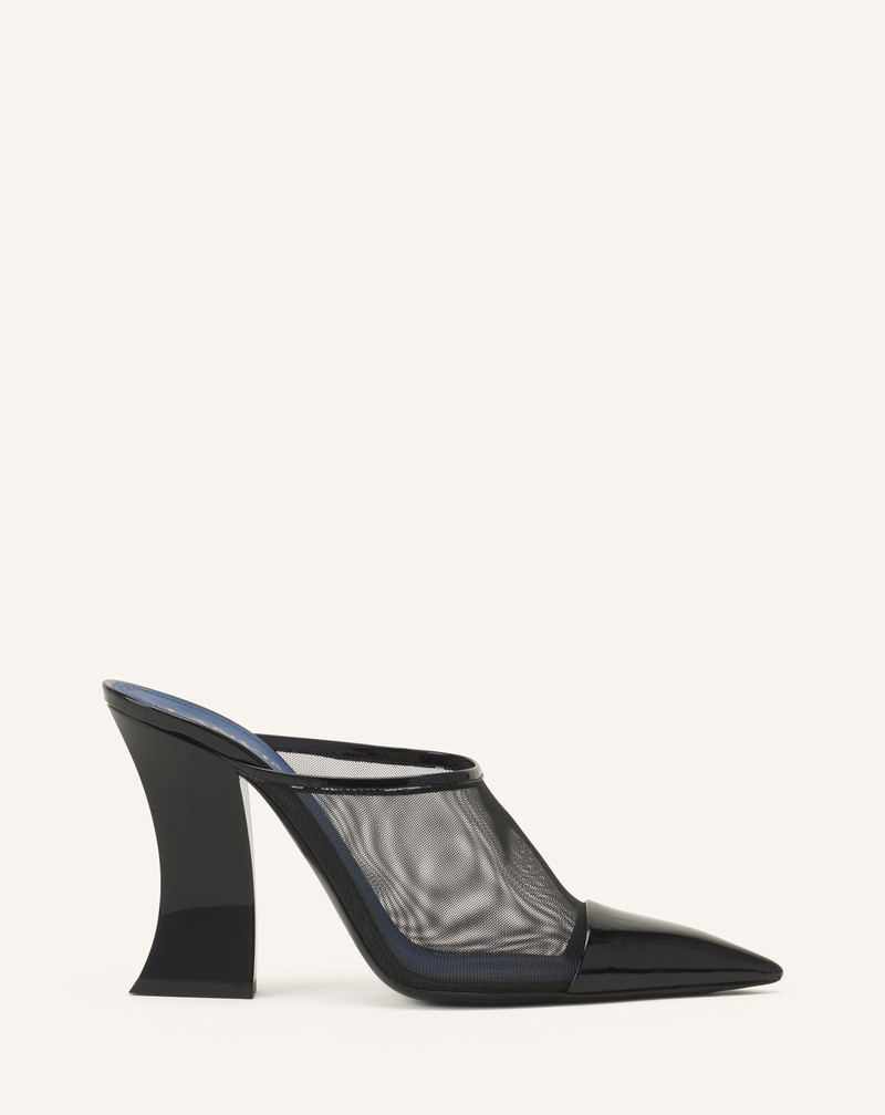 NOCTURNE MULE IN MESH AND PATENT LEATHER 1