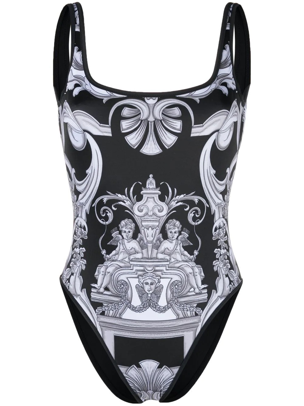 baroque pattern-print swimsuit - 1