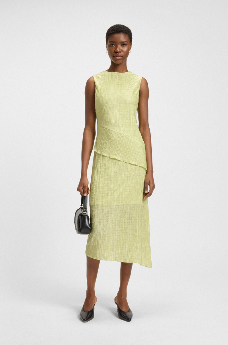 BOSS PLISSÉ DRESS WITH LAYERED EFFECT outlook