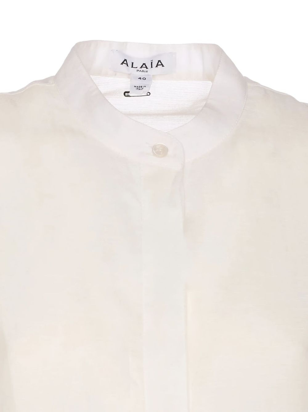 round-hem mandarin-collar blouse - 4