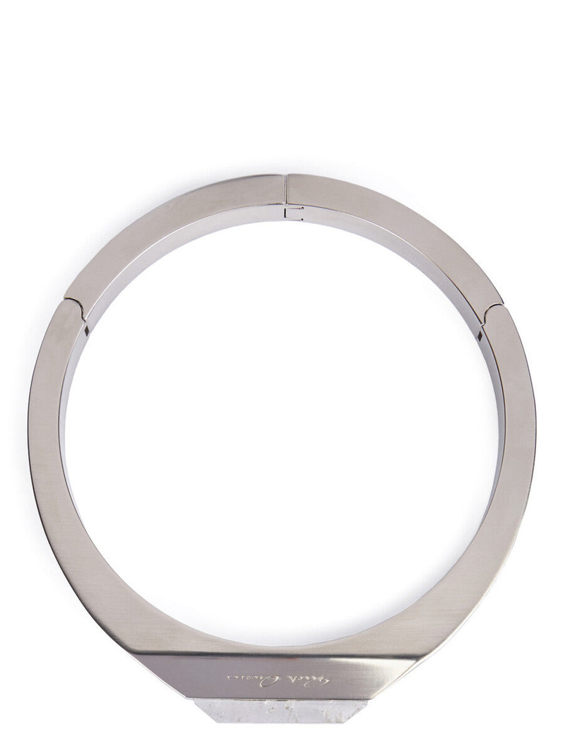 Rick Owens Silver-Tone Rock Crystal Choker in Silver outlook