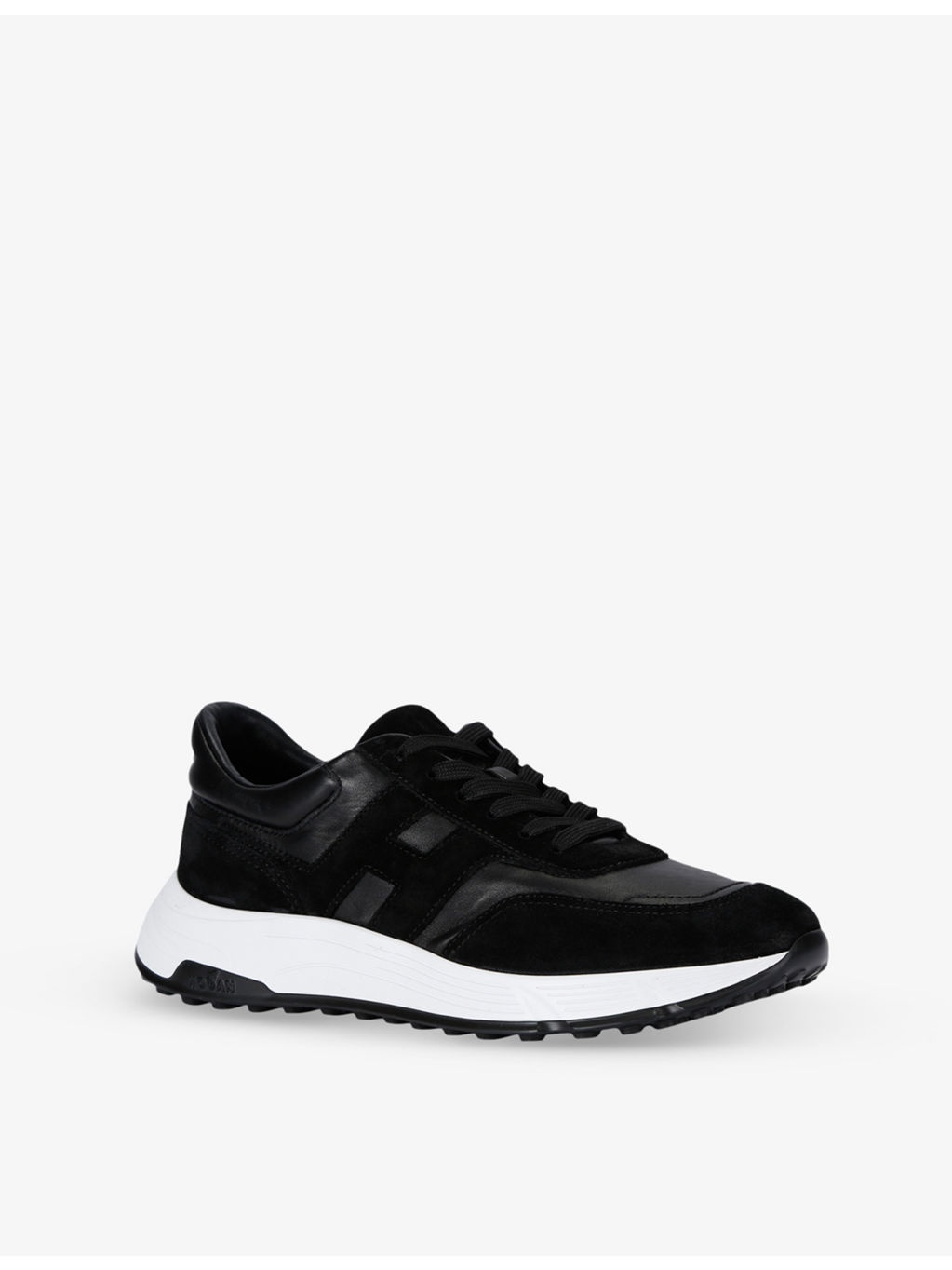 Hyperlight Branded Leather and Suede Low-Top Trainers - 3
