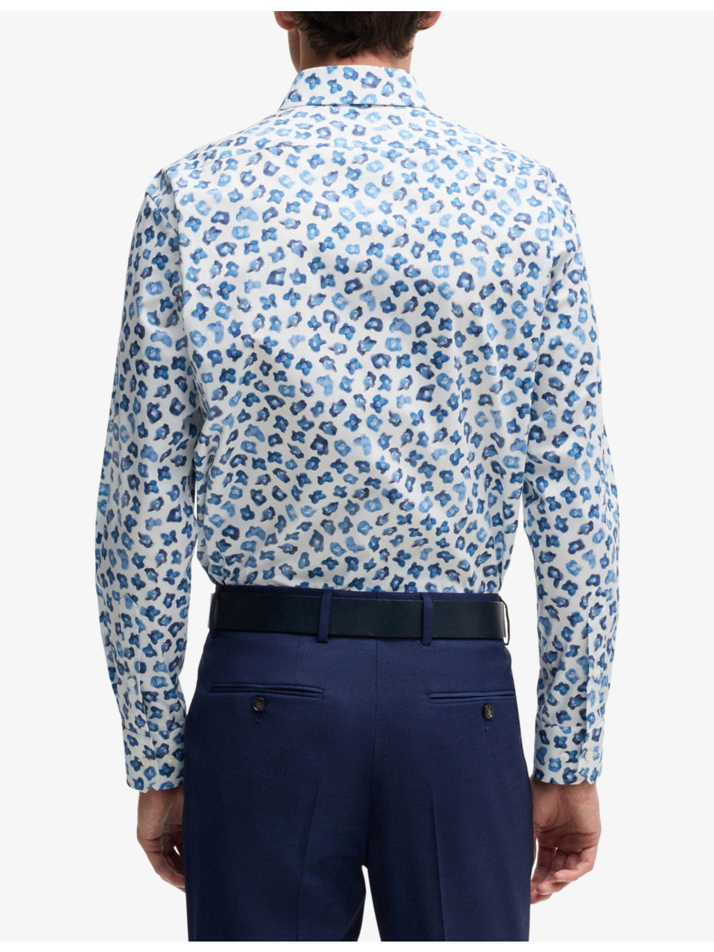Abstract-print regular-fit stretch-cotton shirt - 4