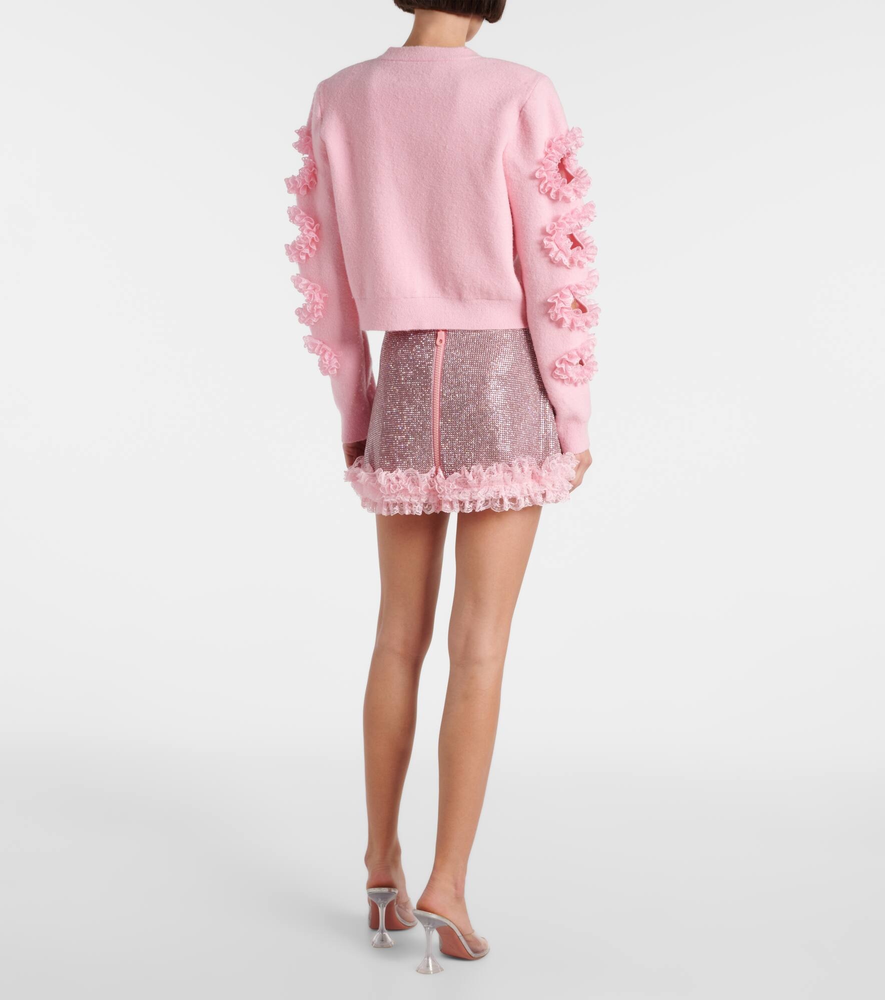 x Christopher Kane lace-trimmed cardigan - 3