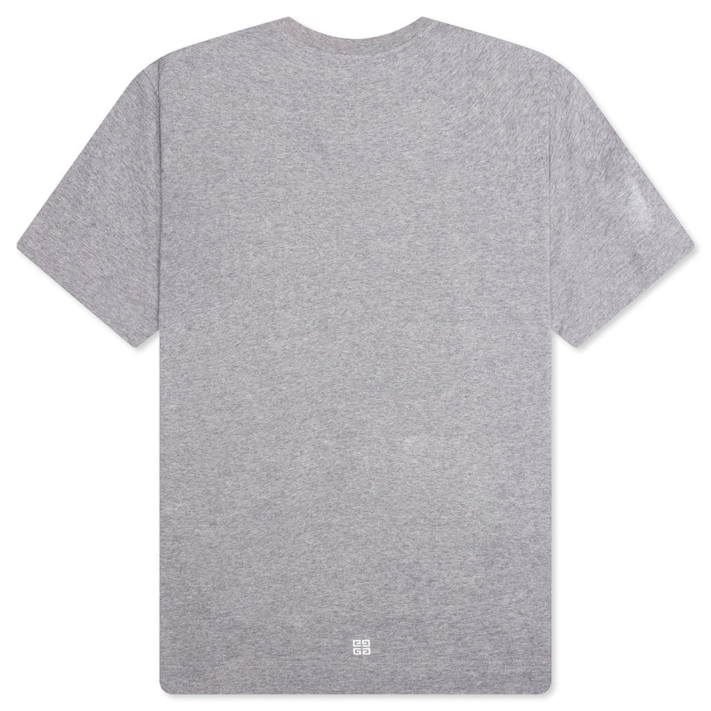 GVCY FLORAL PRINTED CREWNECK T-SHIRT - LIGHT GREY MELANGE - 2