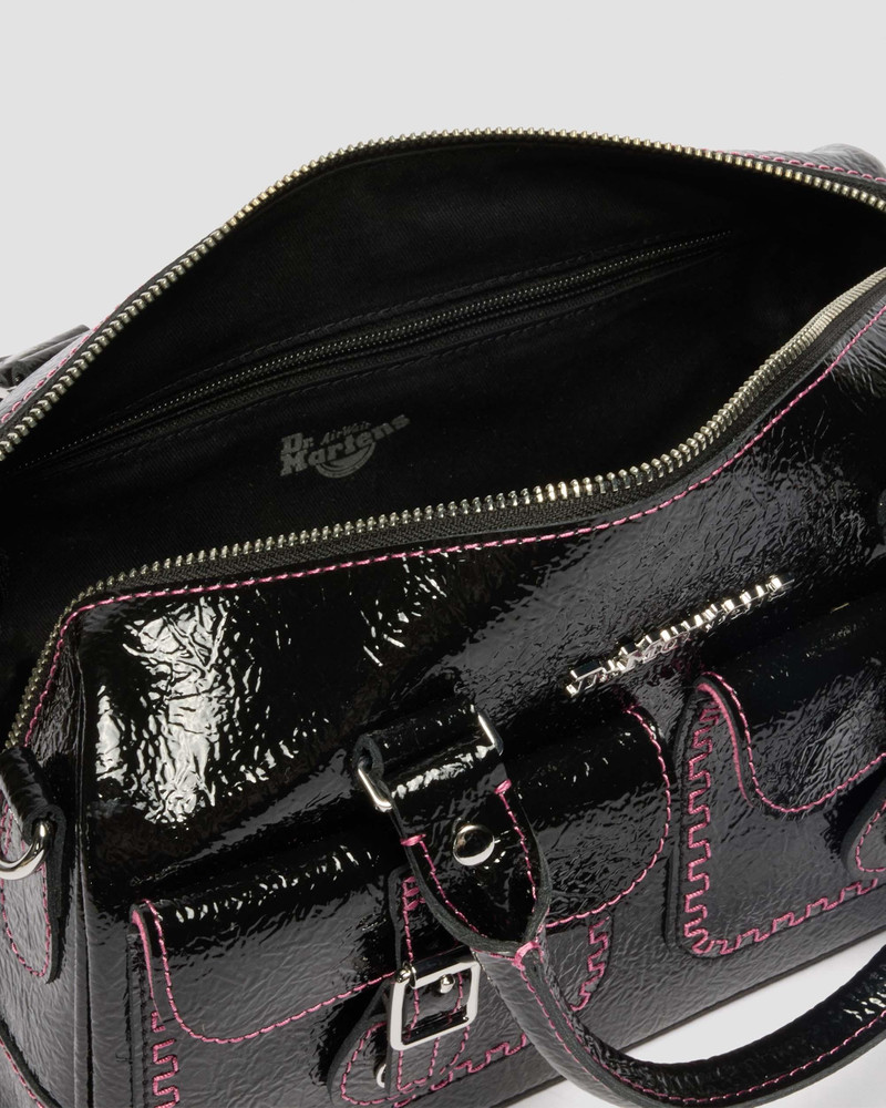 Top Handle Bag Distressed Patent Leather Bag 7