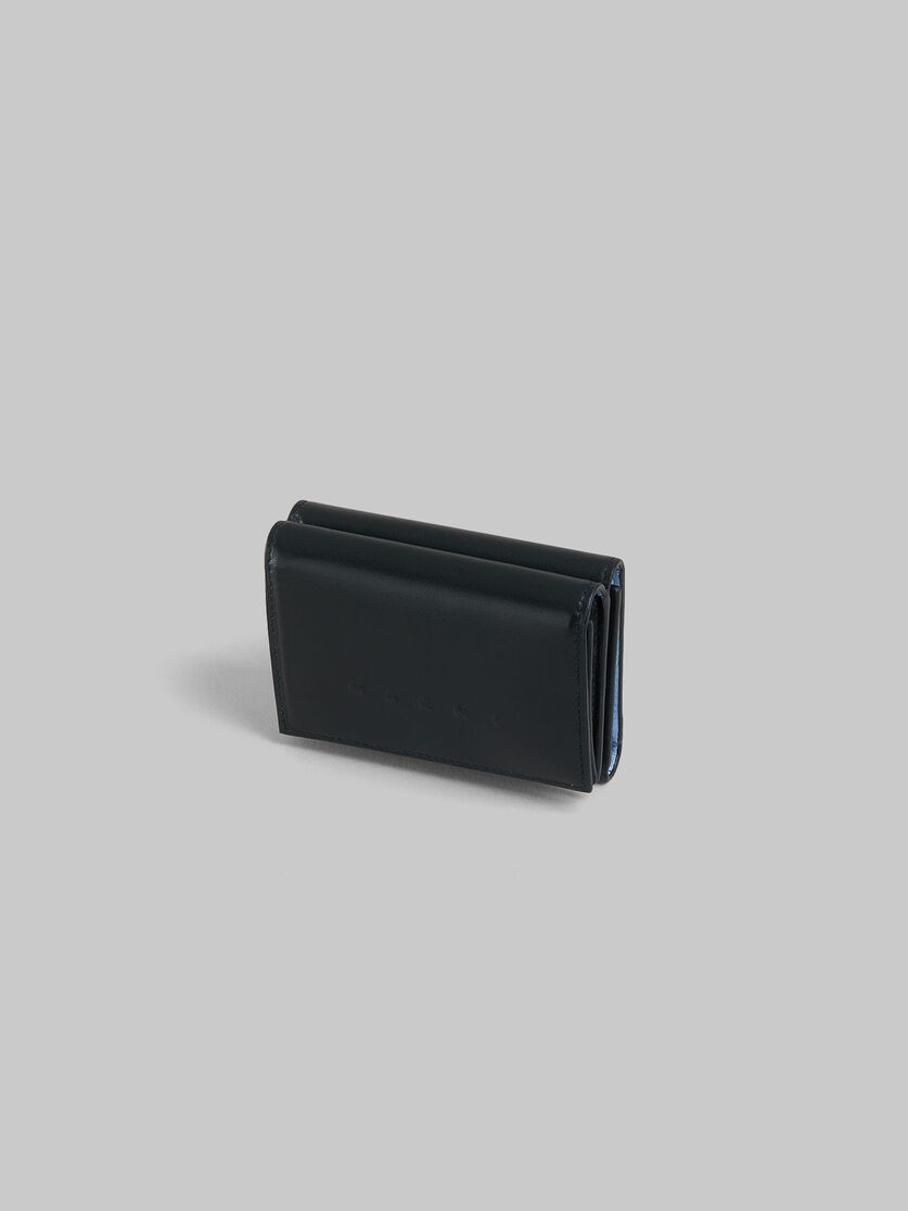 BLACK LEATHER TRIFOLD WALLET WITH RAISED MARNI LOGO - 4