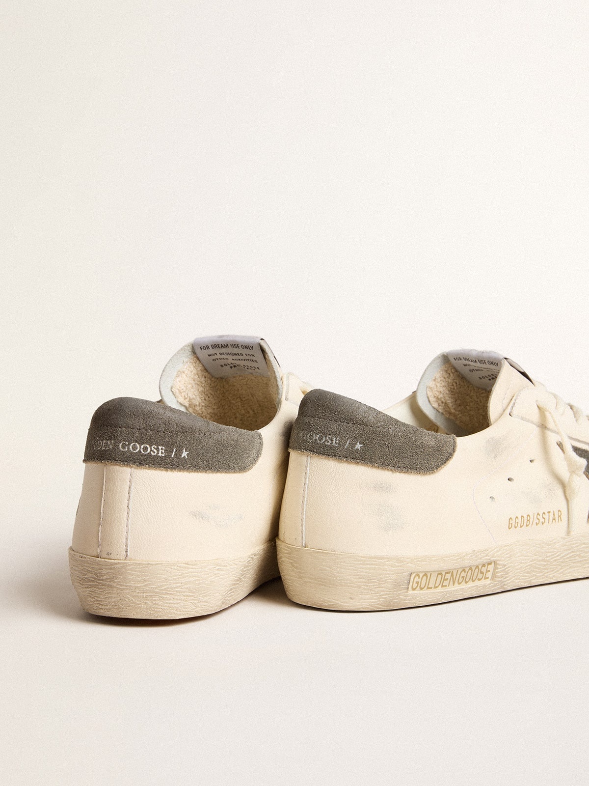 Super-Star in nappa with gray suede star and heel tab - 4