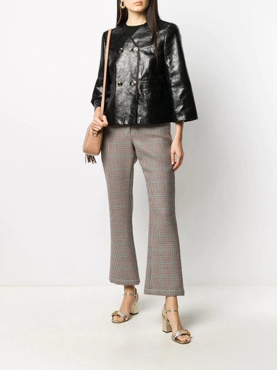 GUCCI cropped sleeve leather jacket outlook