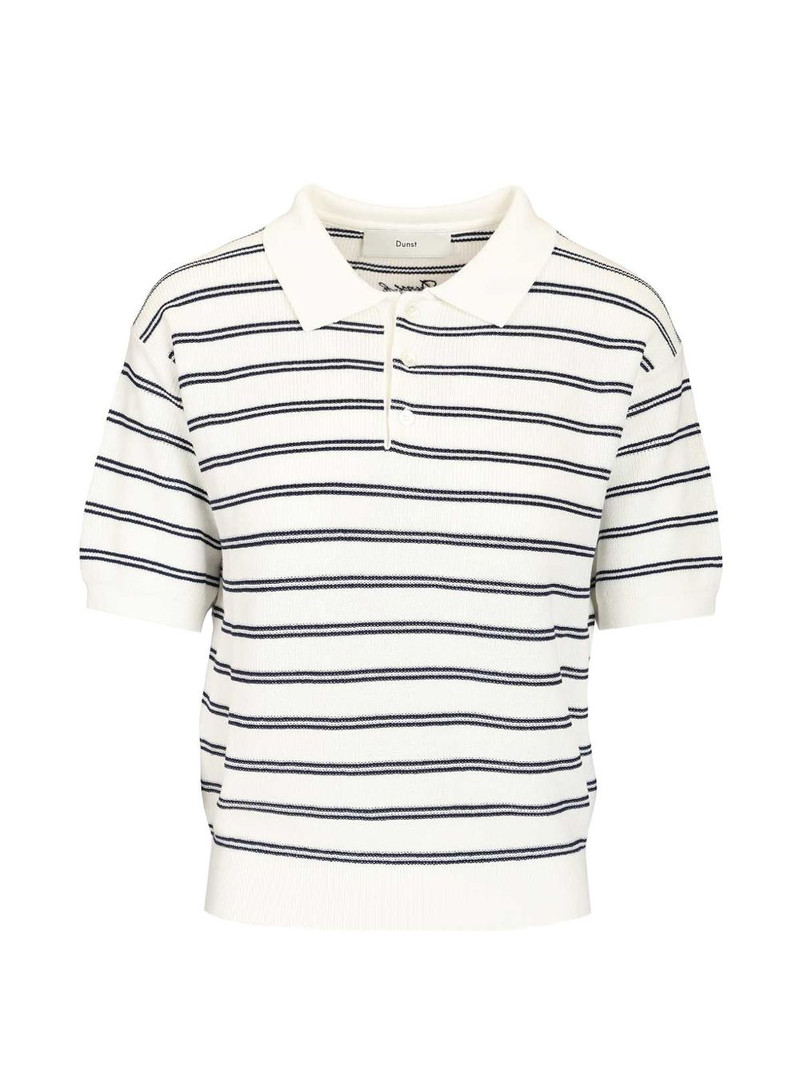 striped knitted polo top 1