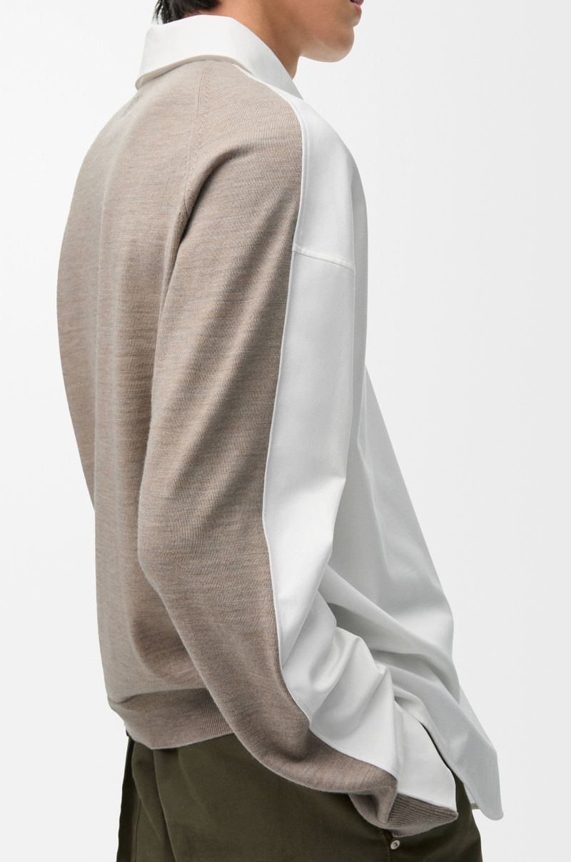 Hybrid shirt in cotton and wool 6