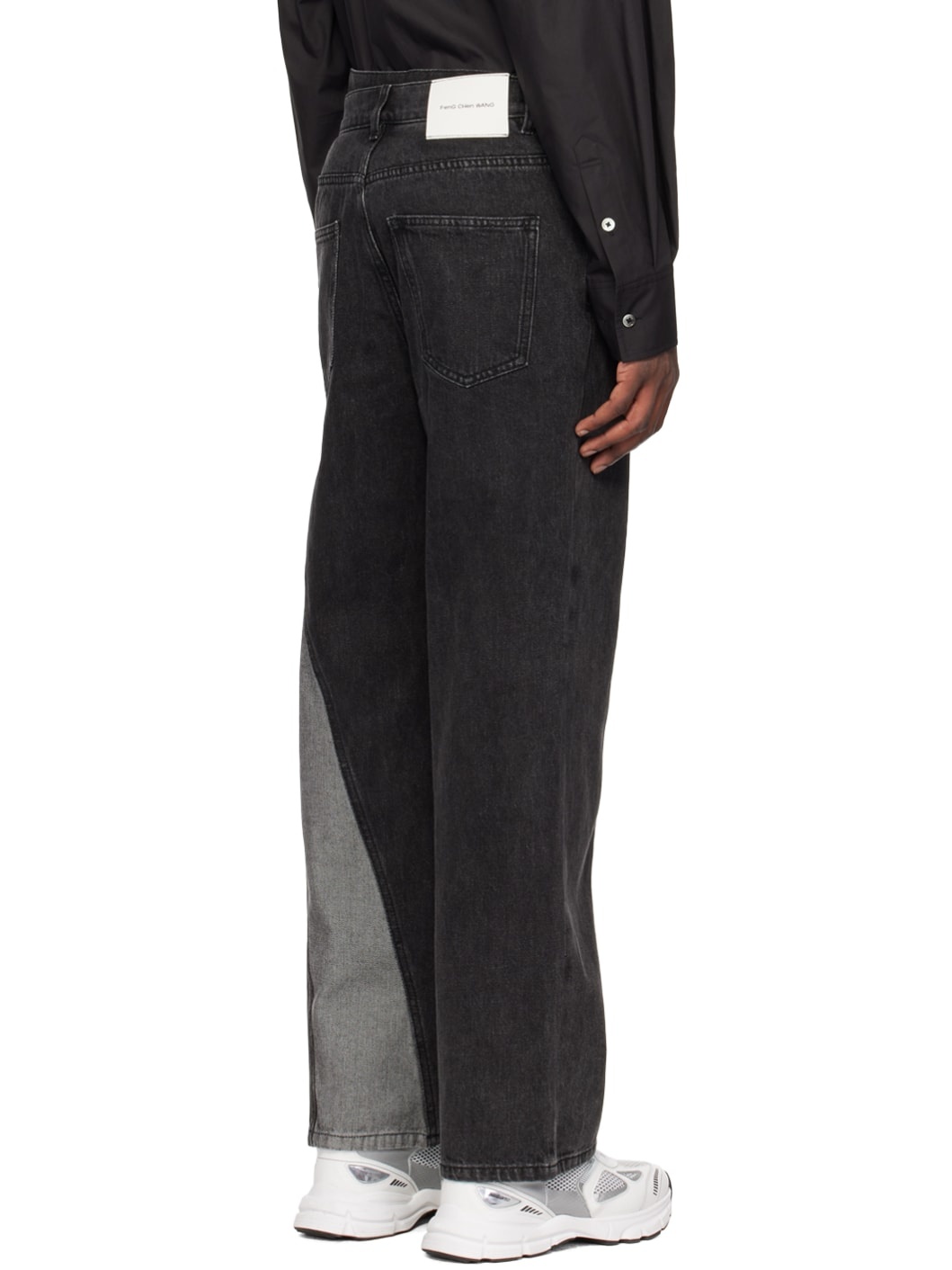 Black Paneled Jeans - 3