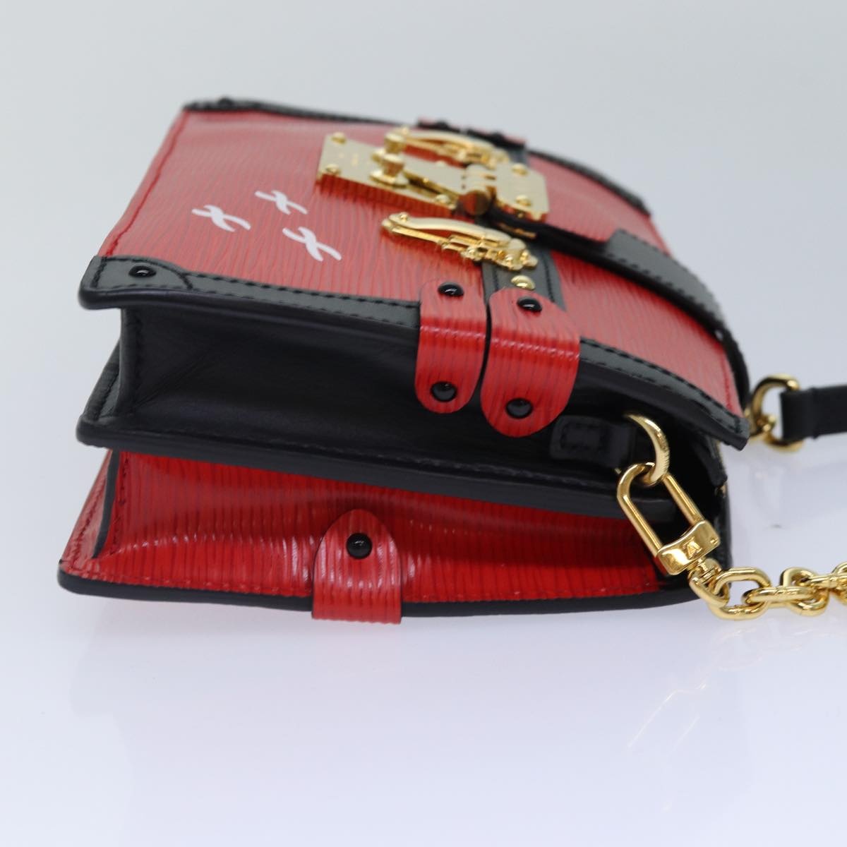 LOUIS VUITTON Epi Trunk Clutch Shoulder Bag Red Black M51697 - 4
