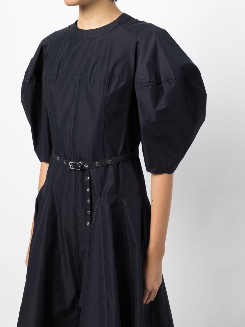 belted-waist short-sleeve dress - 5