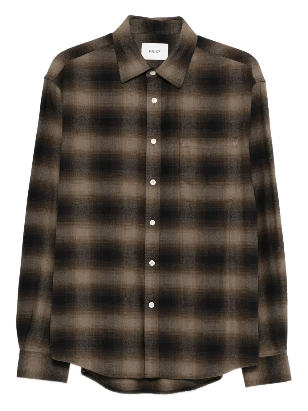 Button-up shirt made in soft cotton and woven in a flannel twill weave. - 1