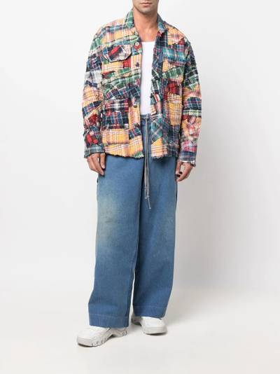 Greg Lauren wide-leg drawstring jeans outlook