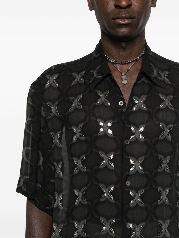 DRIES VAN NOTEN Men Printed Short Sleeve Shirt - 5