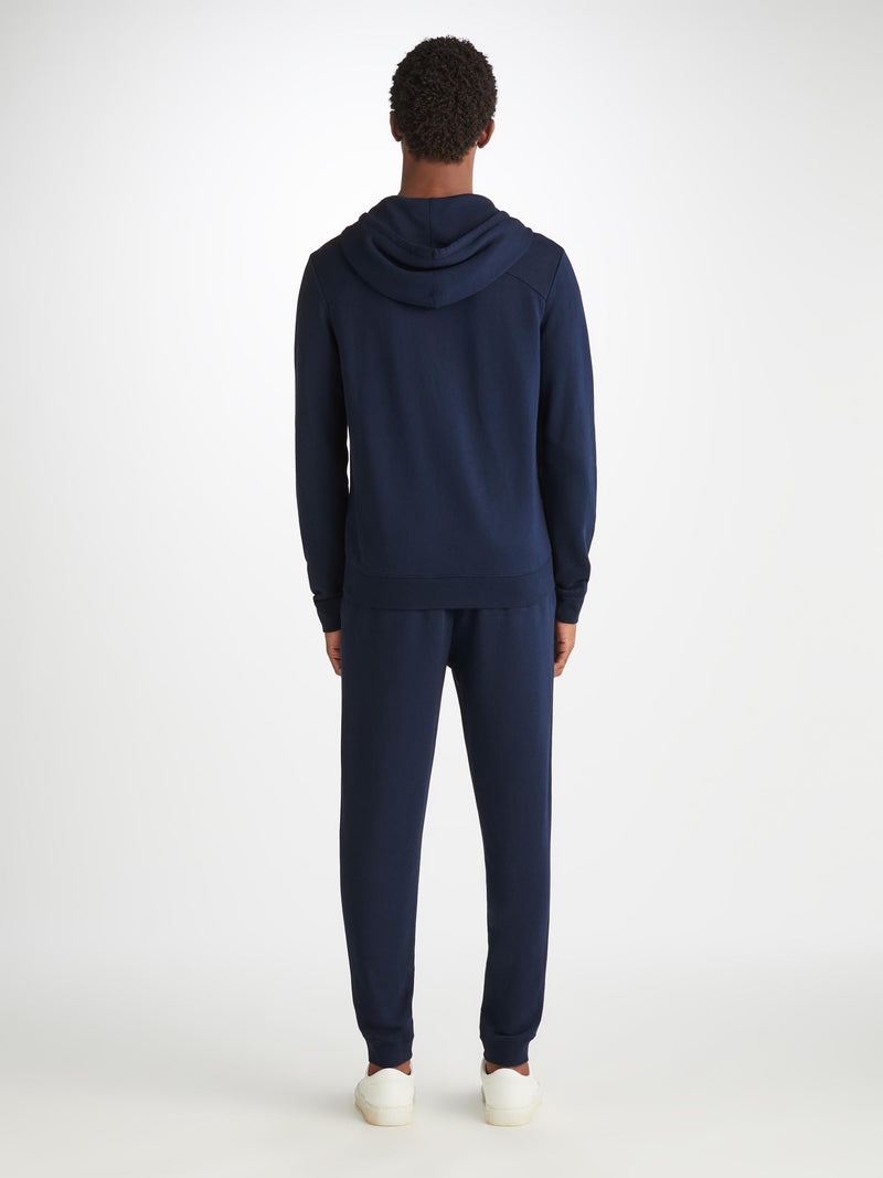 Men's Hoodie Quinn Cotton Modal Navy - 4