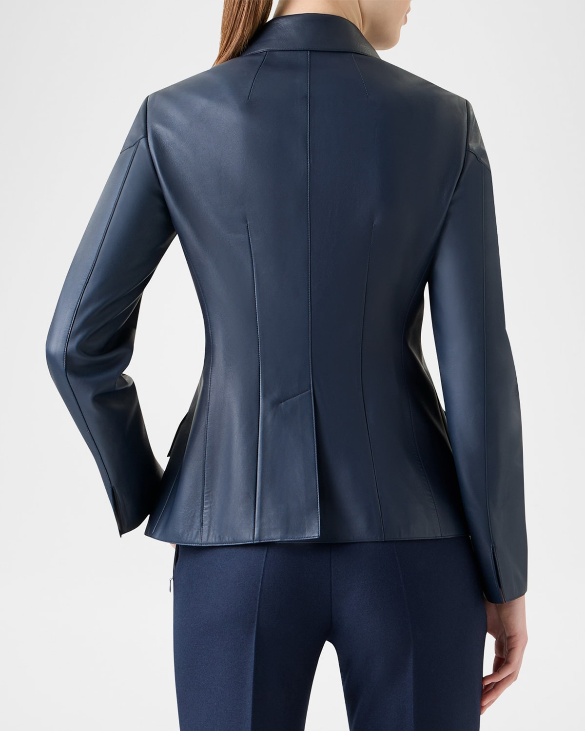 Delia Nappa Leather Fitted Jacket - 3