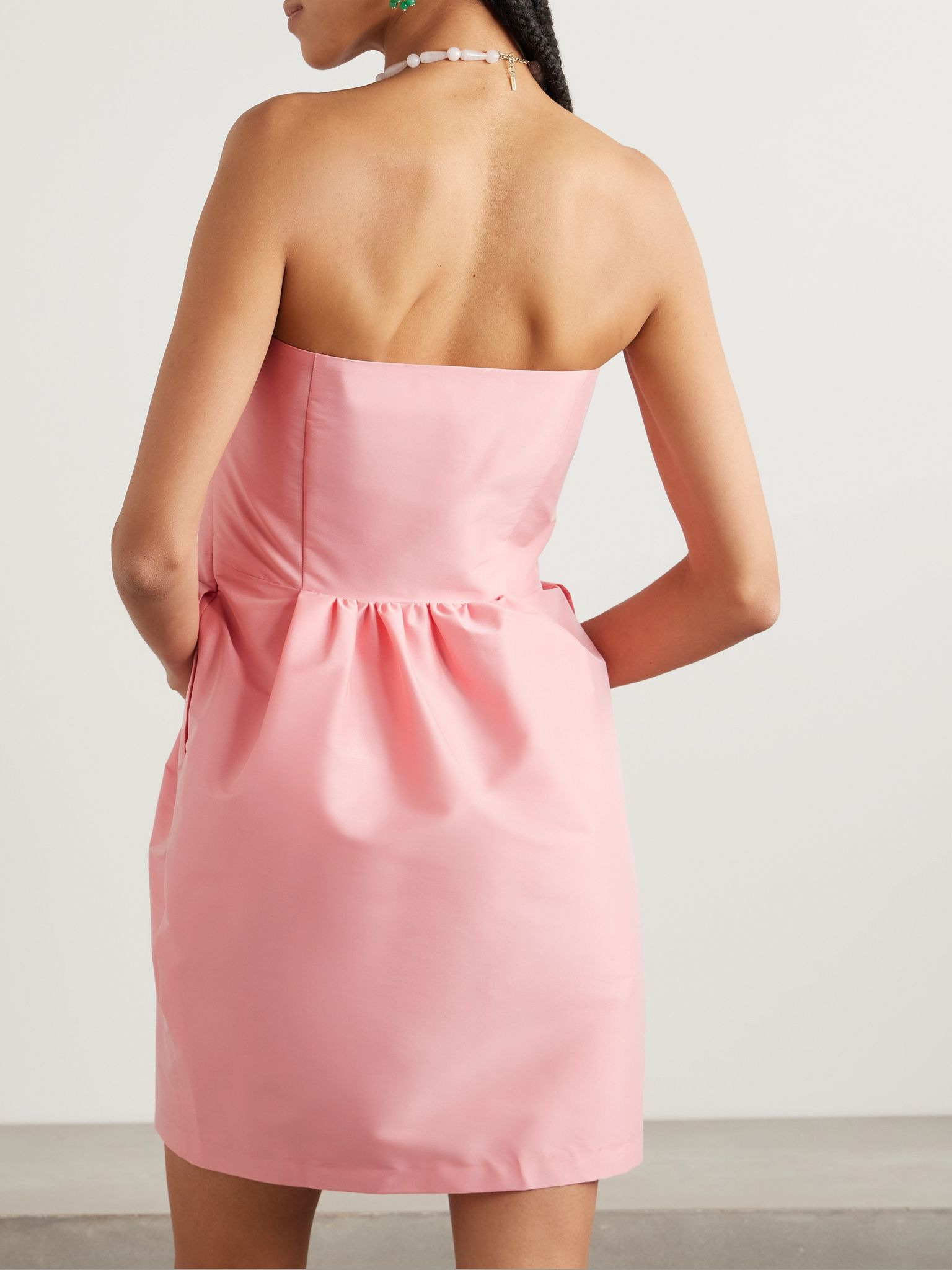 Lena embellished taffeta mini dress Blush - 3