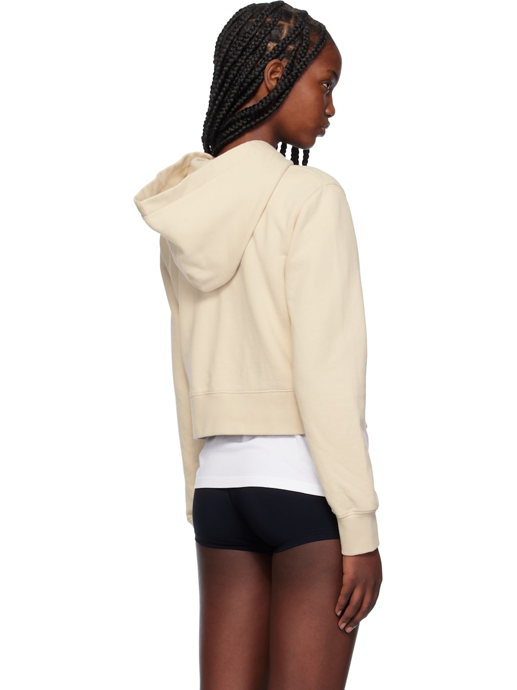 Beige Classic Logo Fitted Hoodie - 3
