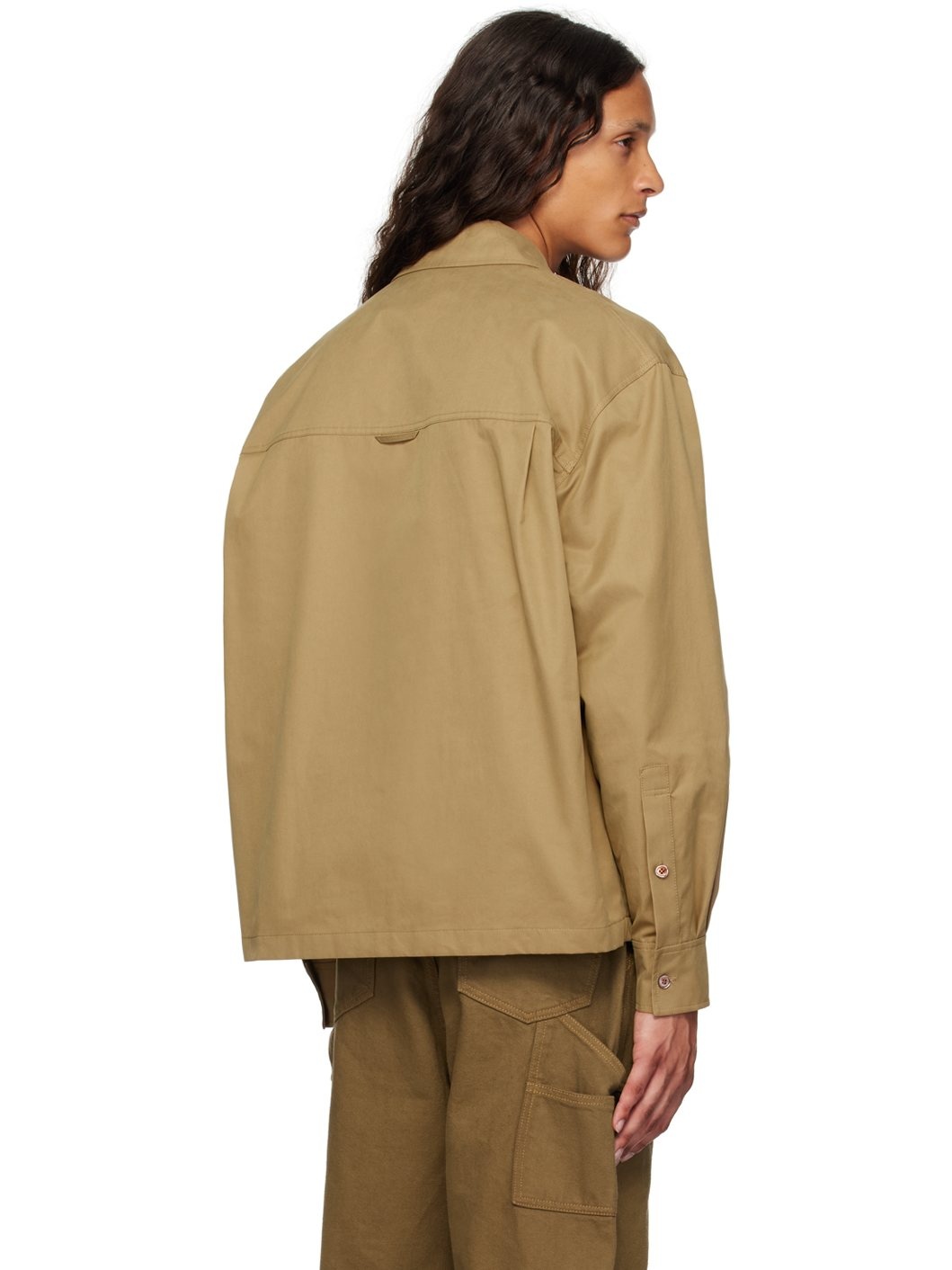 Beige Zip & Button Shirt - 3