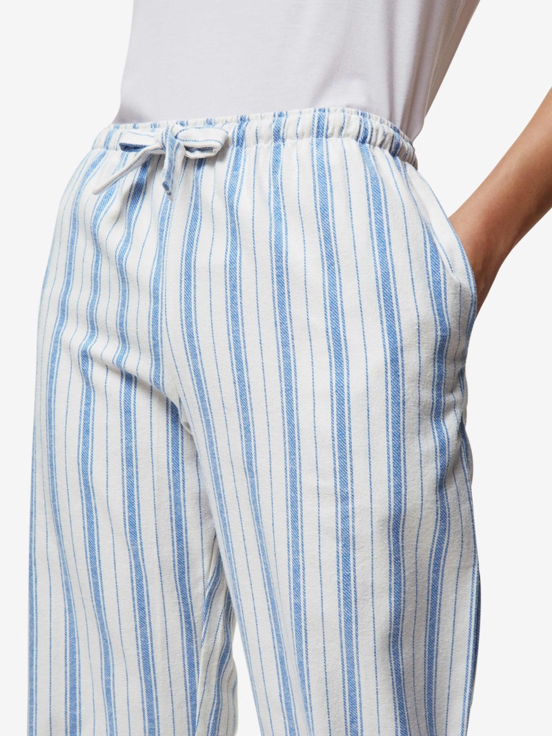 Women's Lounge Trousers Kelburn 31 Brushed Cotton Blue - 2