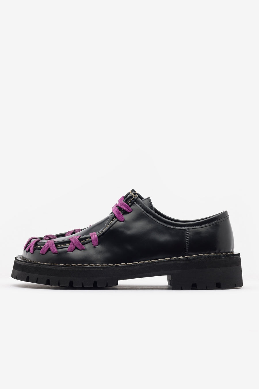 CAMPERLAB Eki Moc Derby Shoe in Black/Purple | notreshop