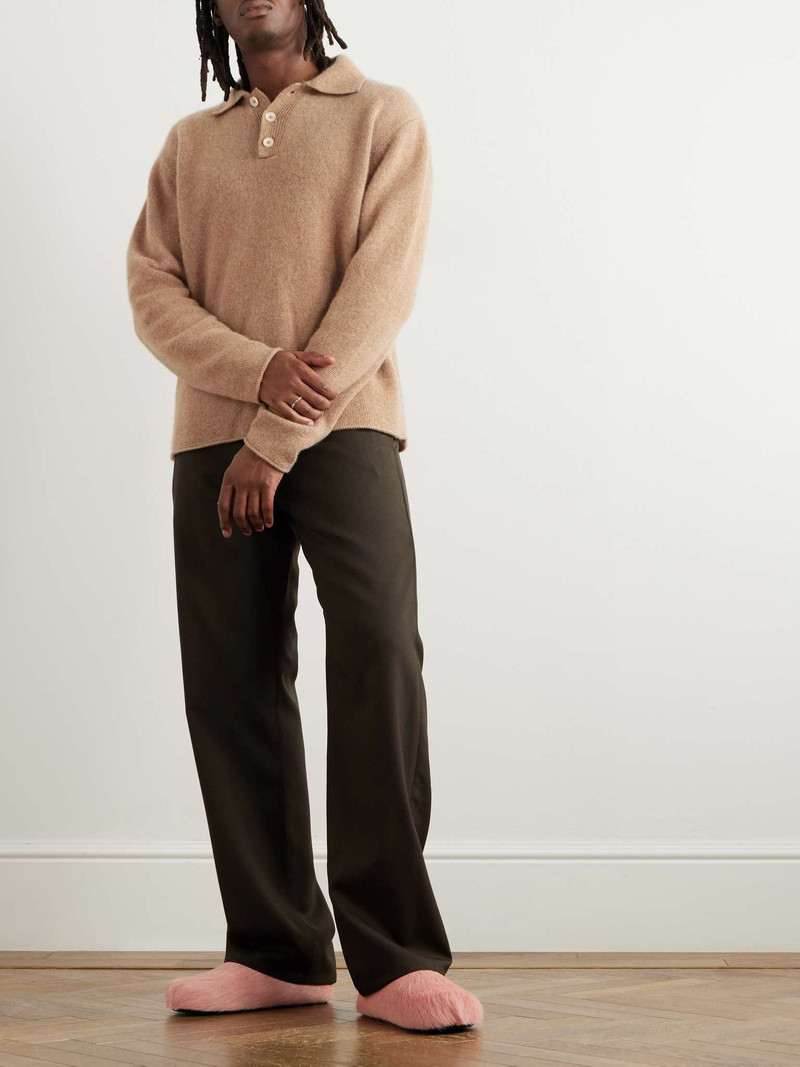 The Elder Statesman Brushed-Cashmere Polo Shirt outlook