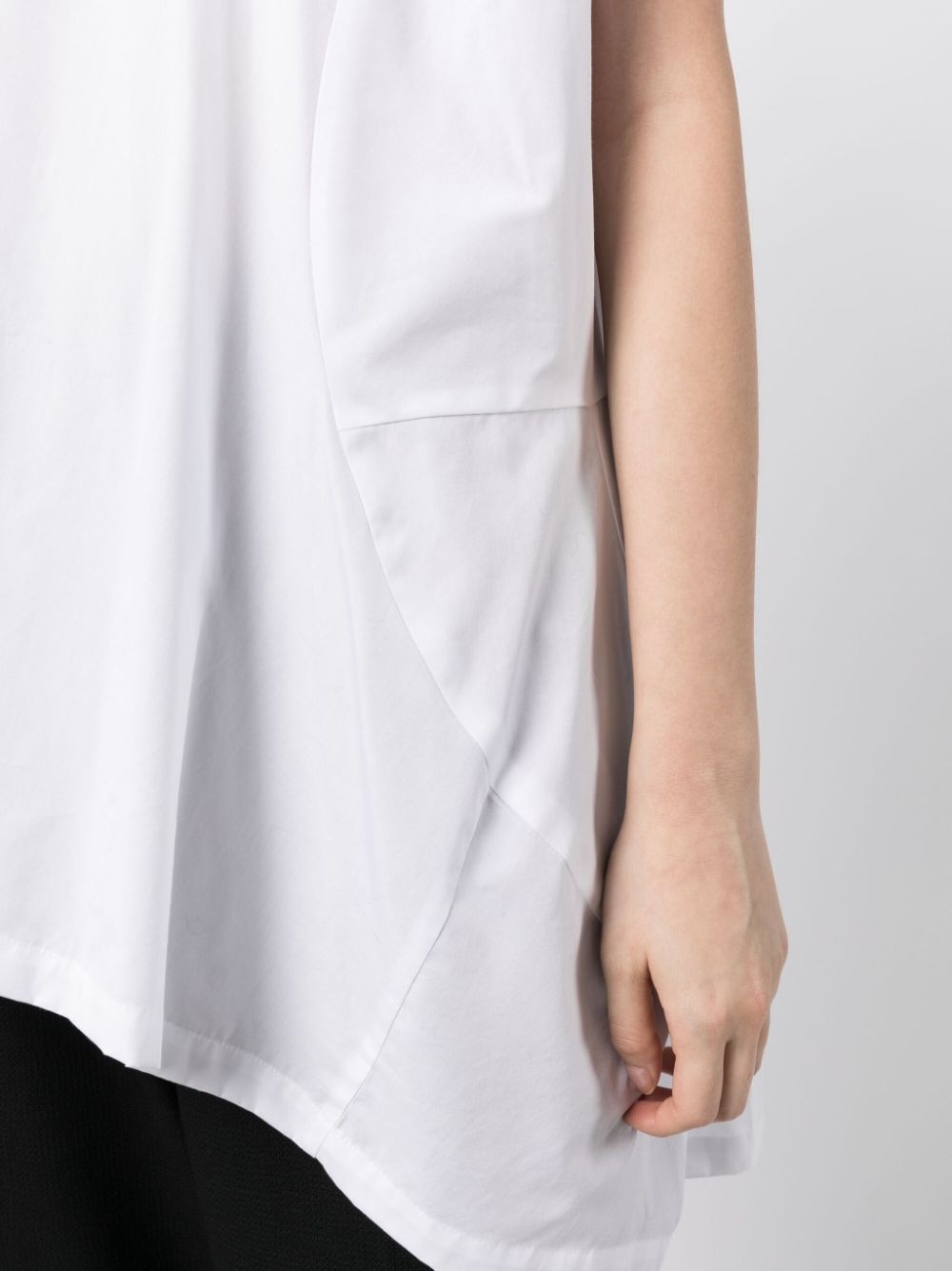 asymmetric-design panelled T-shirt - 5