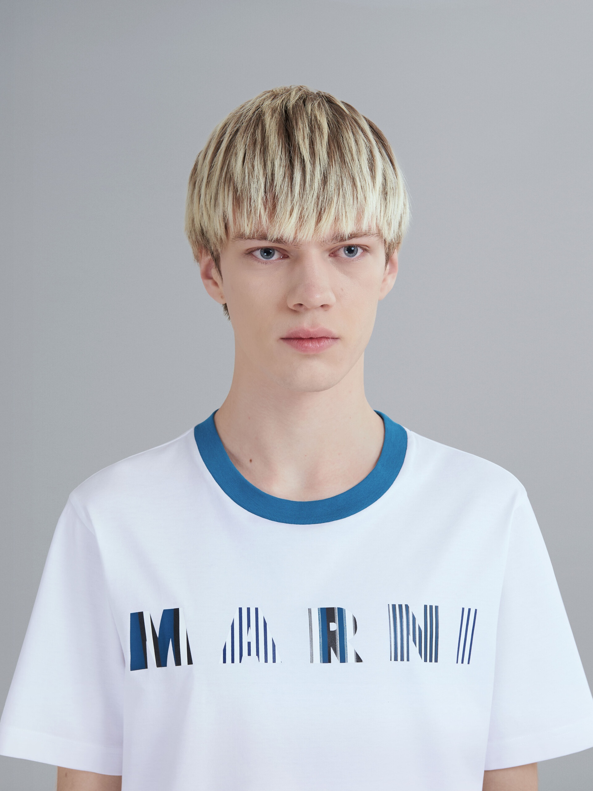 STRIPE LOGO PRINT WHITE BIO JERSEY T-SHIRT - 4
