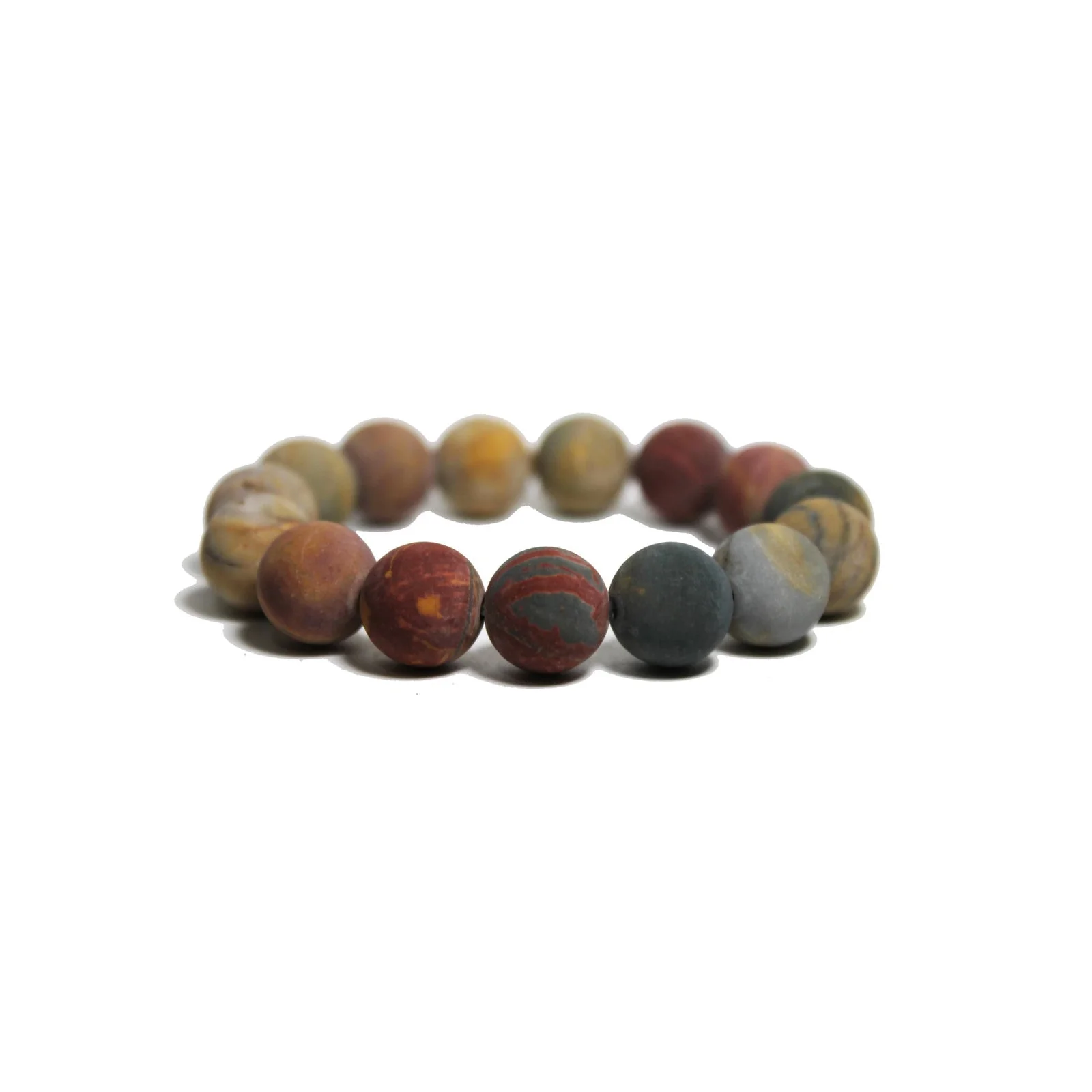 Bracelet - Matte Picasso Jasper 12mm. - 1