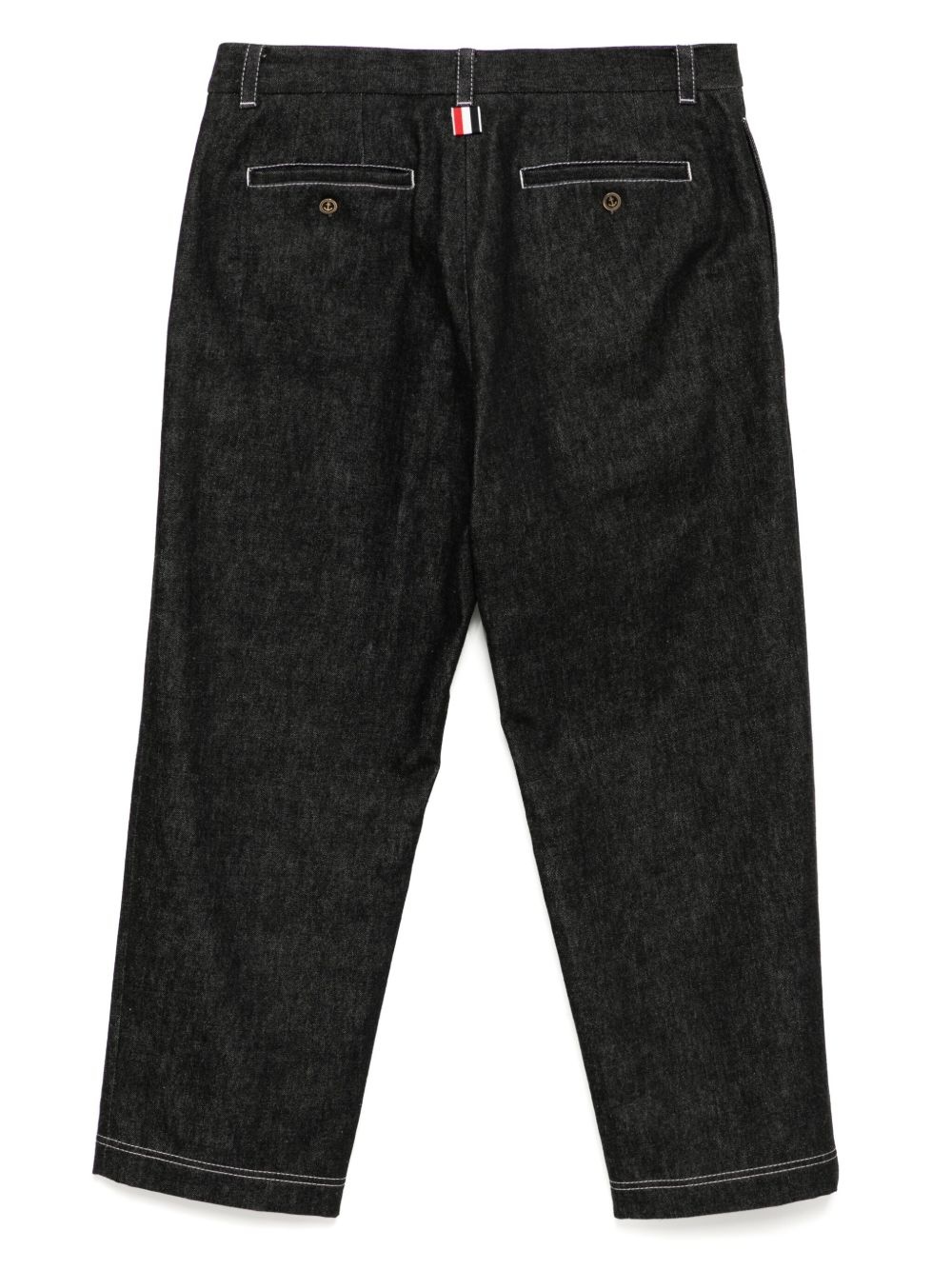 unconstructed contrast-topstitiching jeans - 2