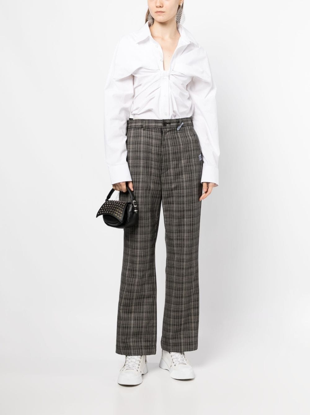 check-pattern trousers - 2
