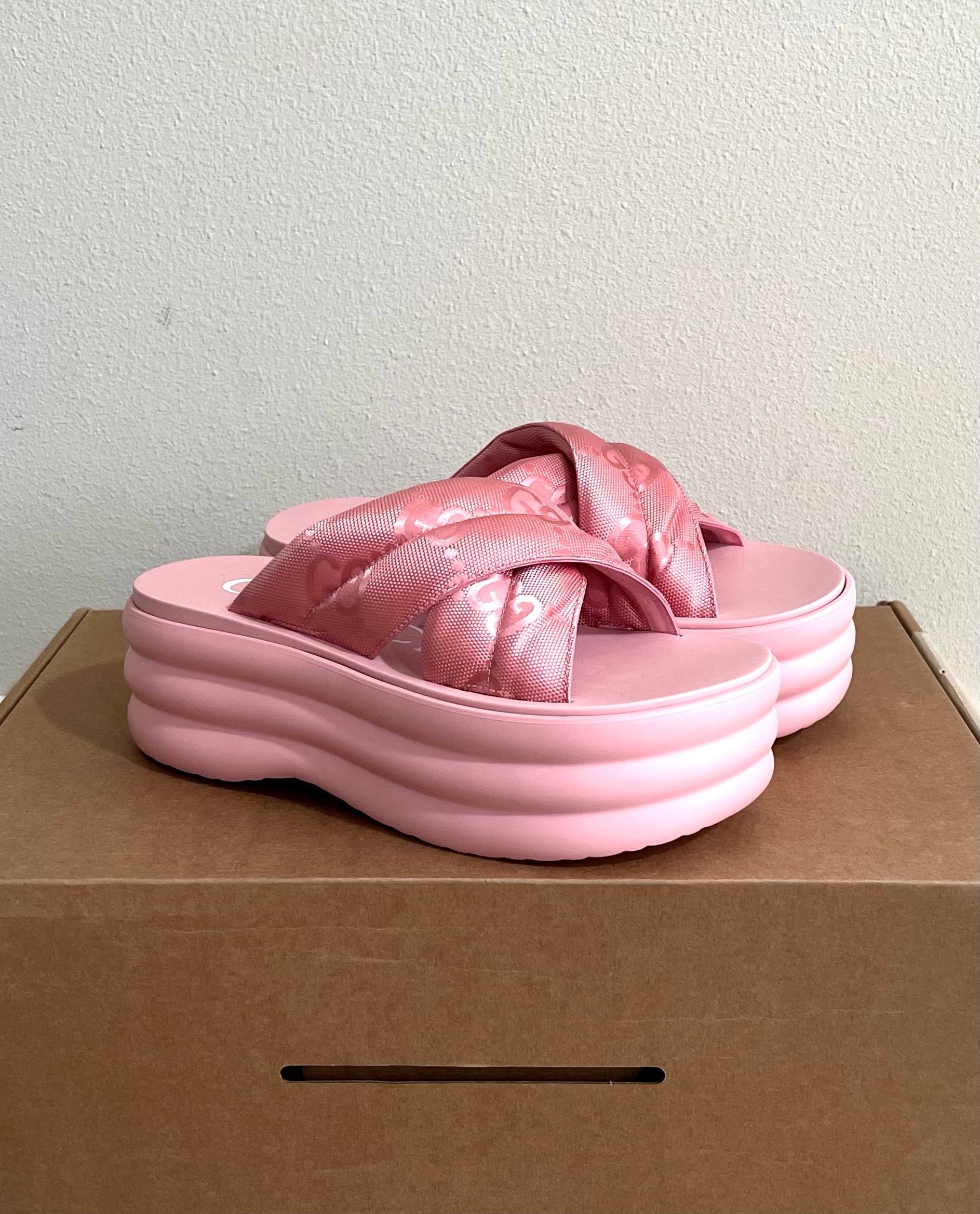 Gucci GG Crossed Platform Sandals - 4