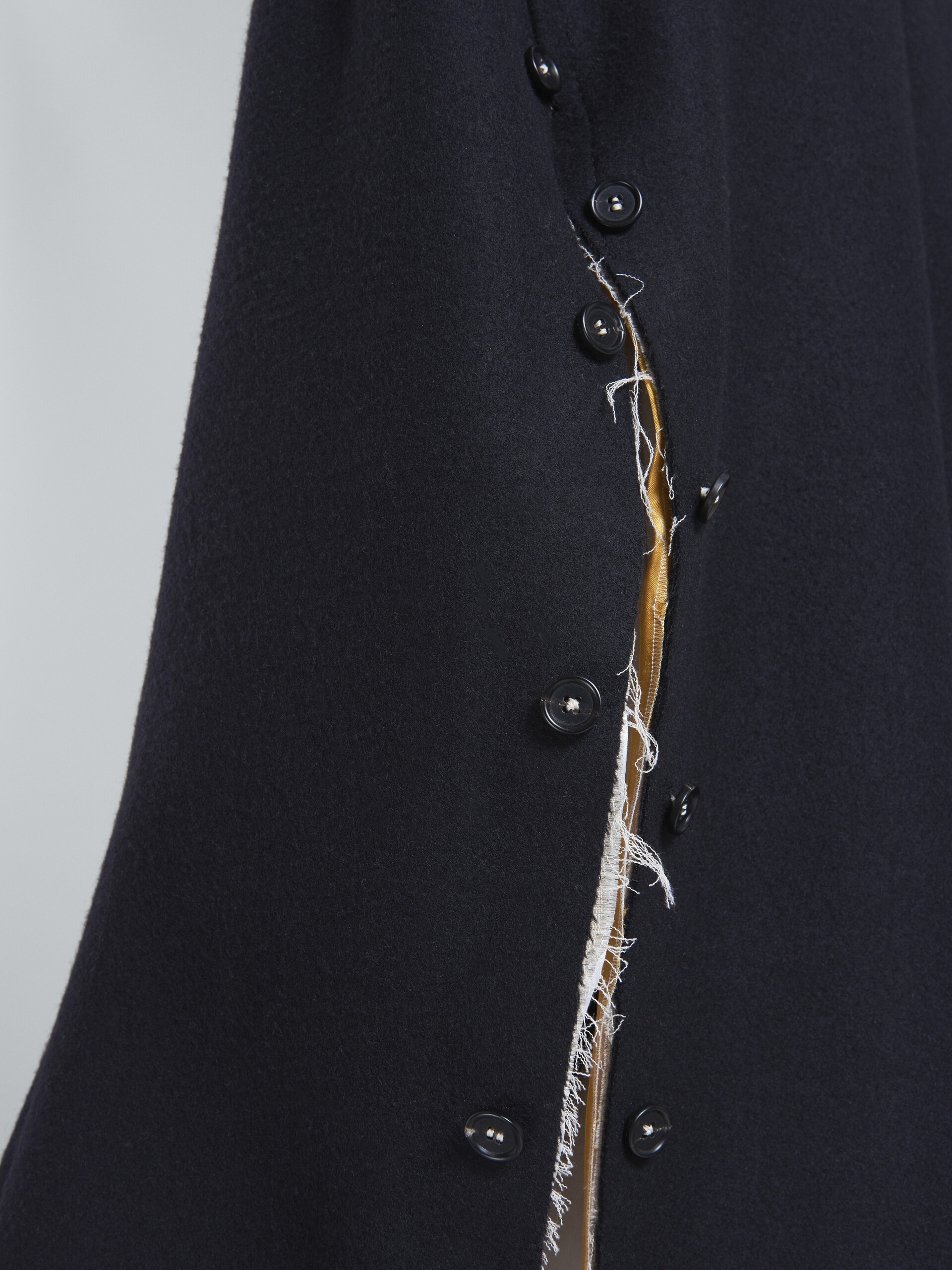 BLACK DOUBLE-BREASTED PEACOAT - 5