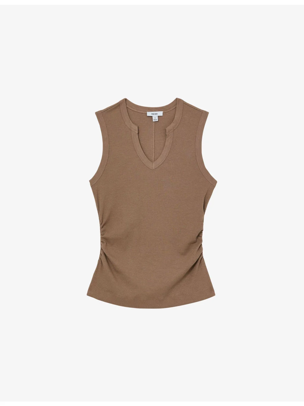 Thena Notch-Neck Stretch-Cotton Vest Top - 1