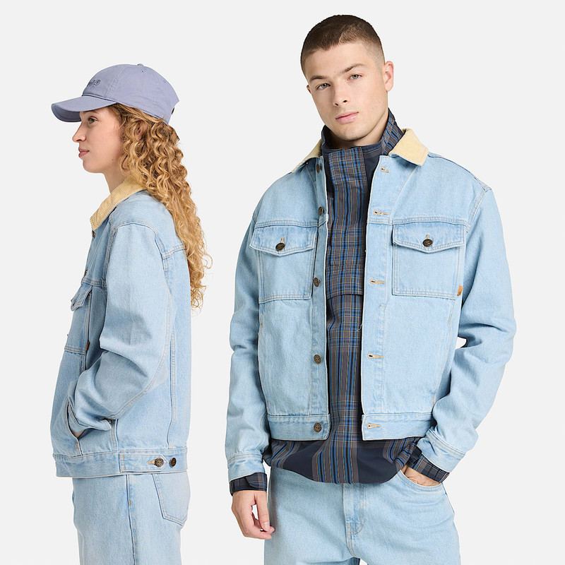 Corduroy Collared Denim Jacket 3