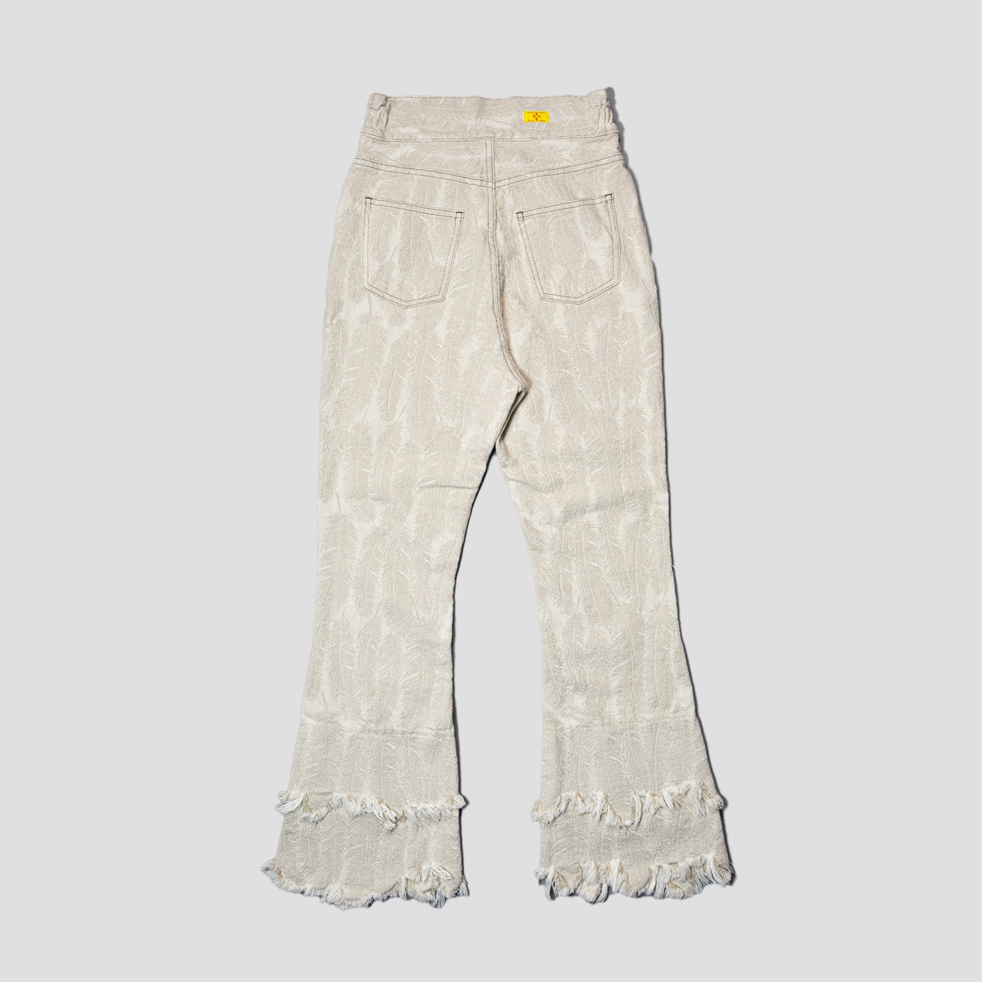 14oz FEATHER WHITE DENIM FLARE PANTS - 5