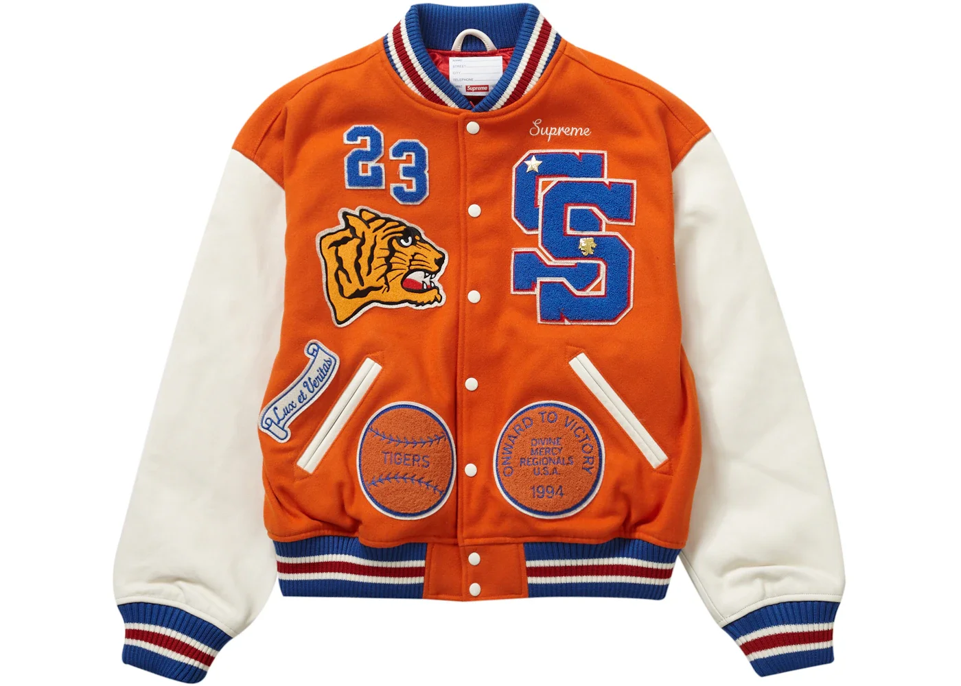Supreme Tiger Varsity Jacket Orange - 1