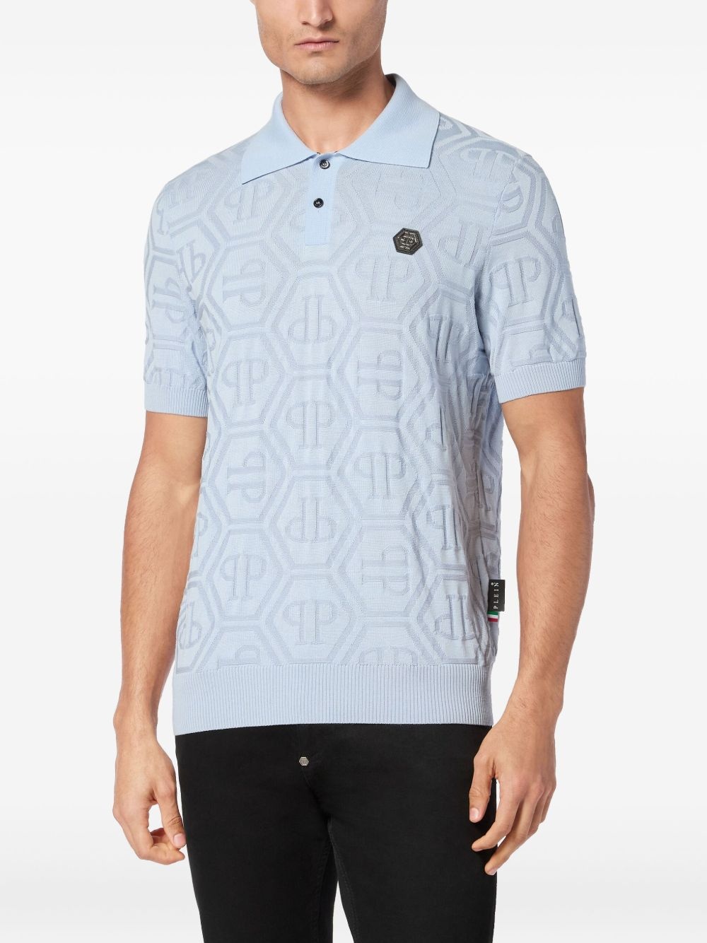 monogram-jacquard polo shirt - 3