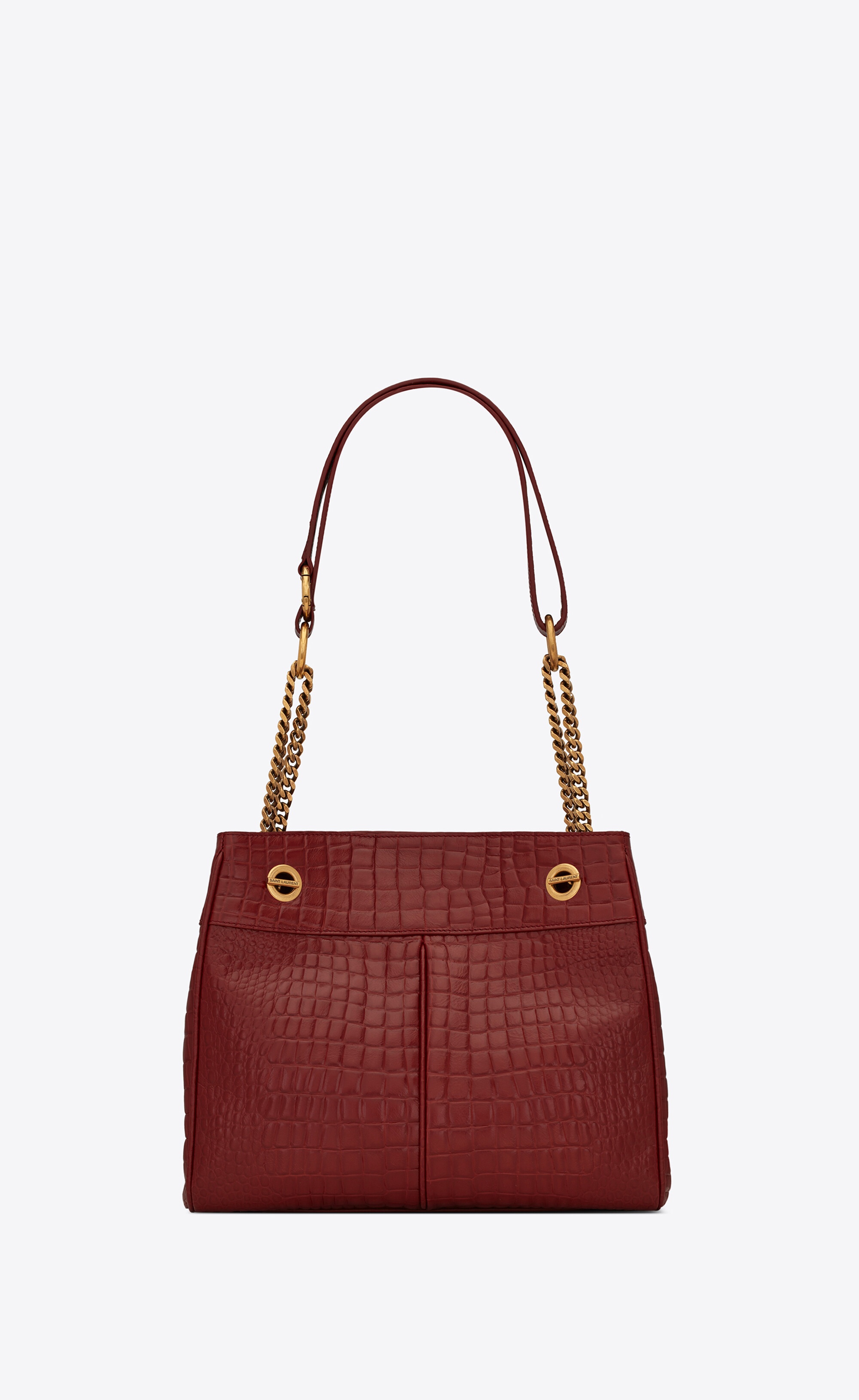 claude shopping bag in crocodile-embossed leather - 3