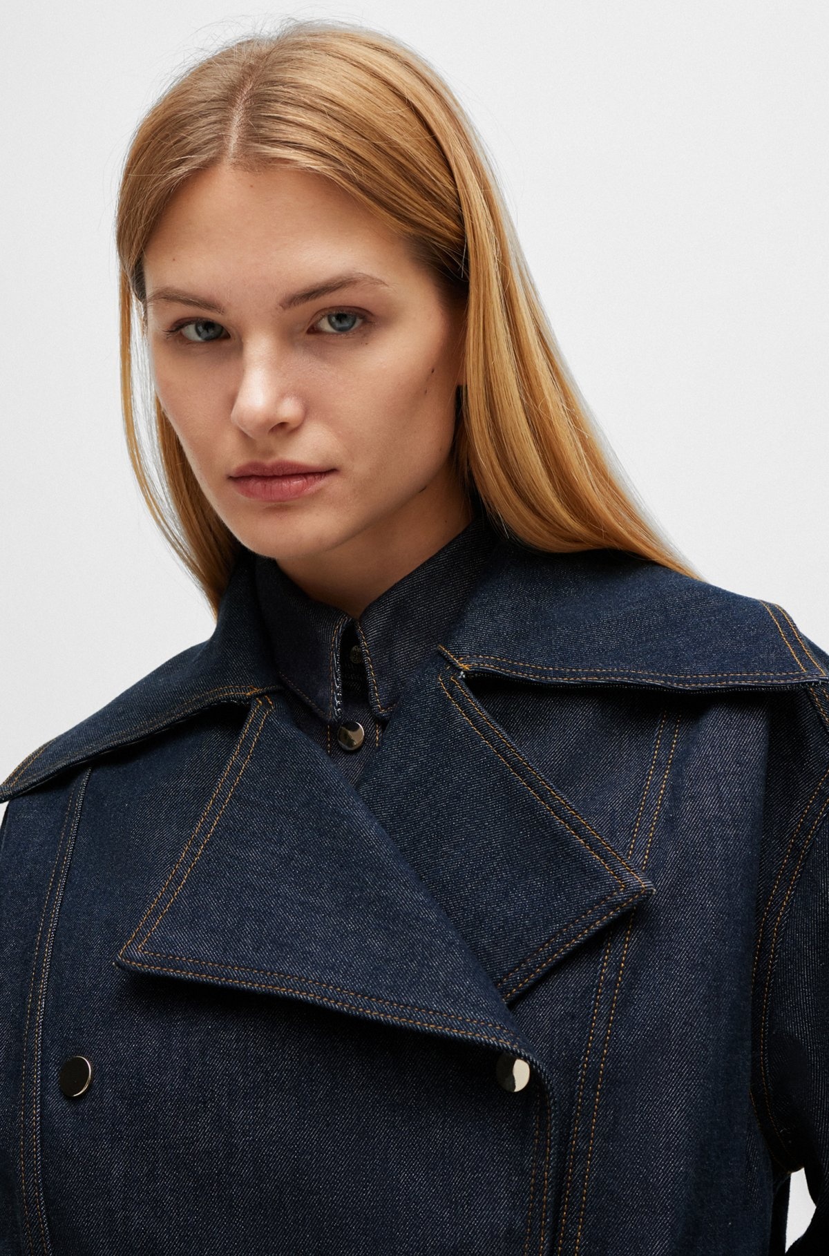 RELAXED-FIT DENIM JACKET WITH DOUBLE-BREASTED CLOSURE - 5