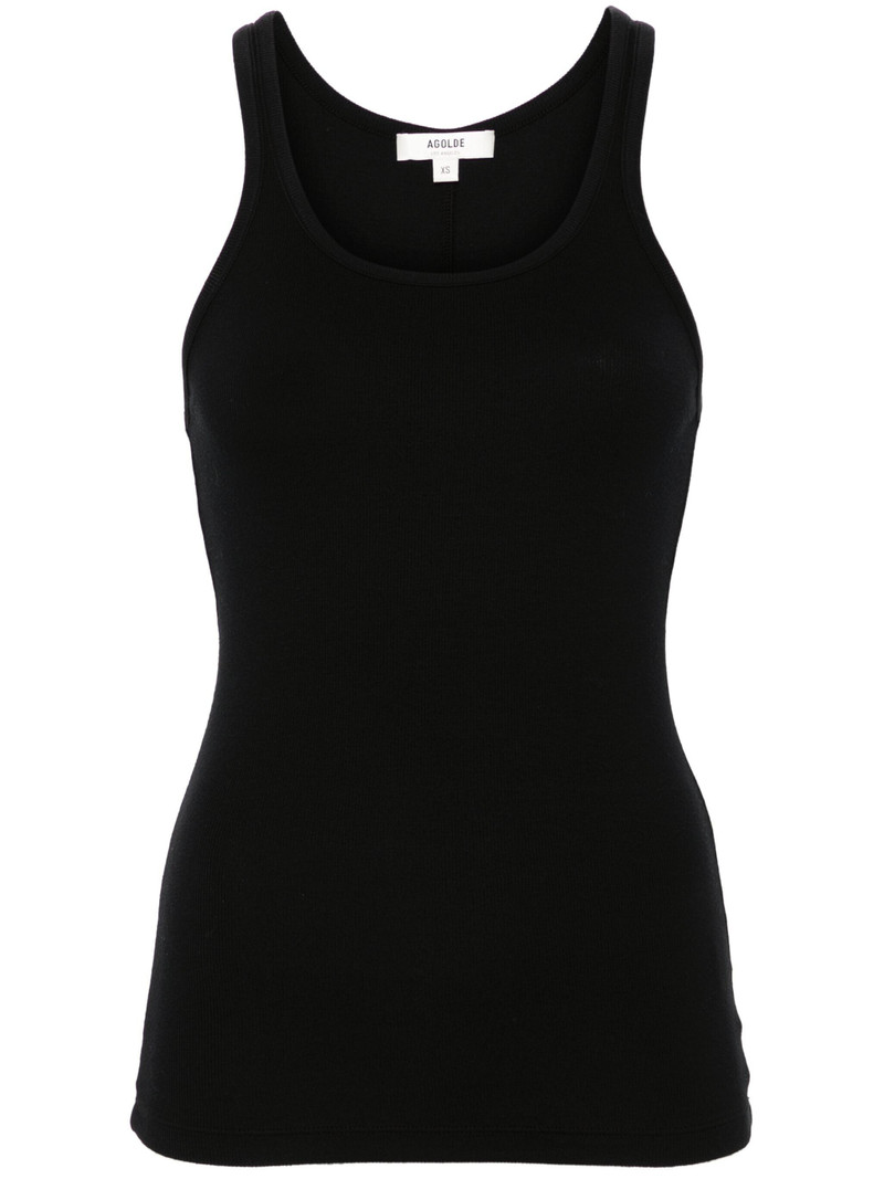 sleeveless ribbed-knit top 1