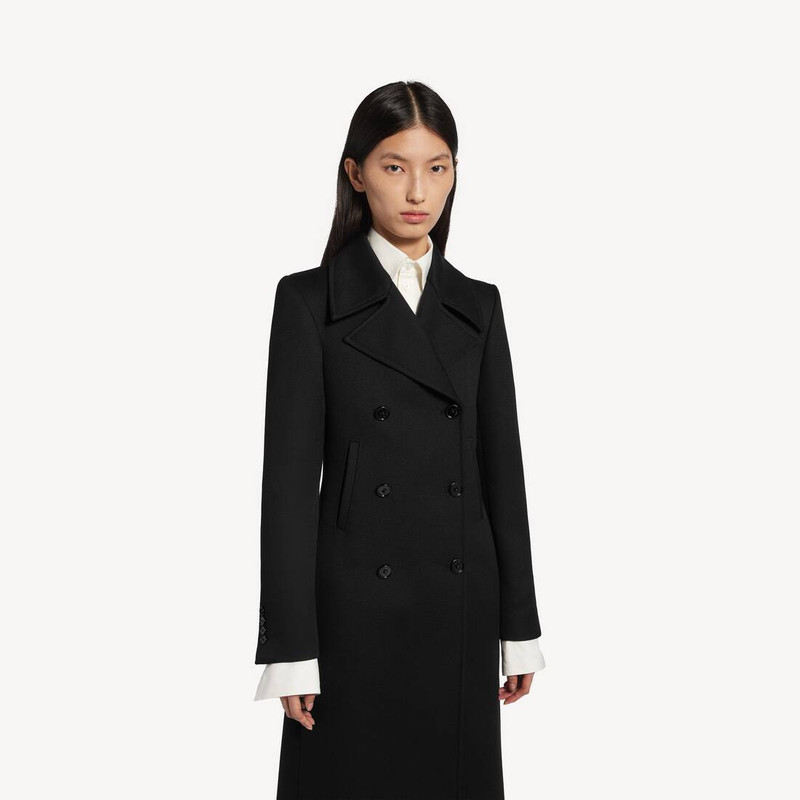 Women's Long Trench Coat in Black 5