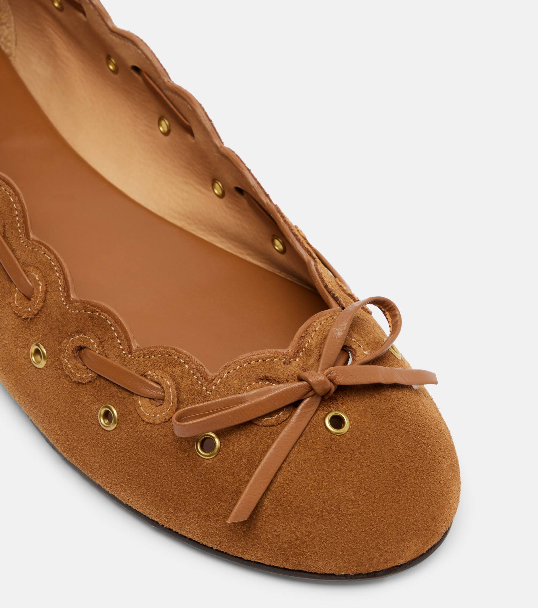 Balfy bow-detail suede ballet flats - 5