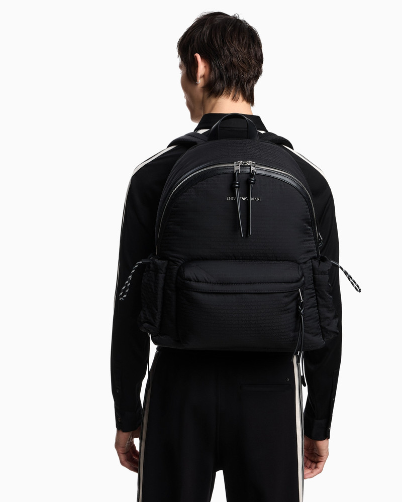 ROUND NYLON BACKPACK WITH MONOGRAM LETTERING 6